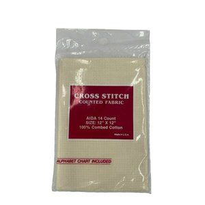 Cross Stitch Counted Fabric AIDA 14 Count 12" Square Combed Cotton New